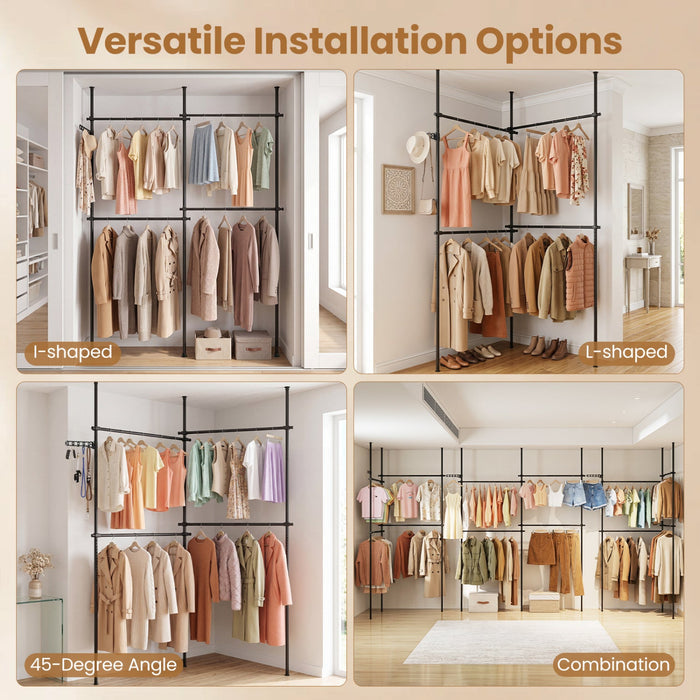 Floor-to-Ceiling Clothes Rack