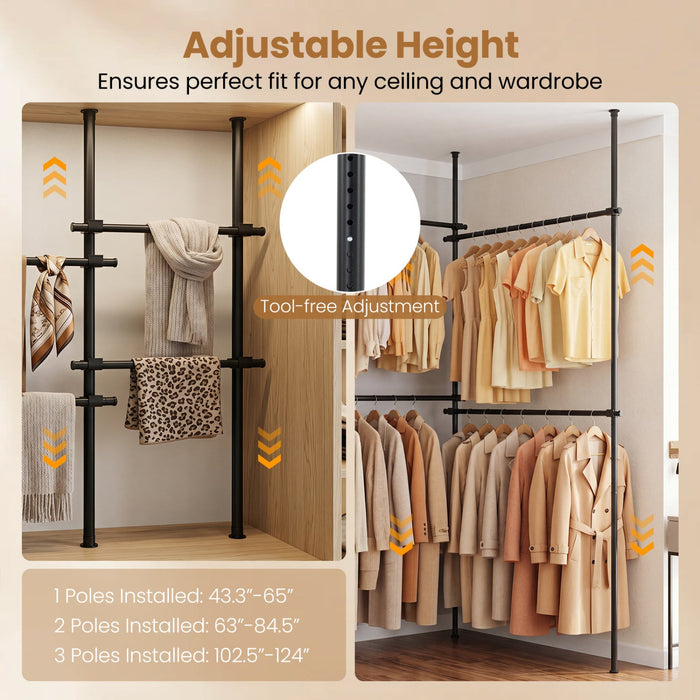 Floor-to-Ceiling Clothes Rack
