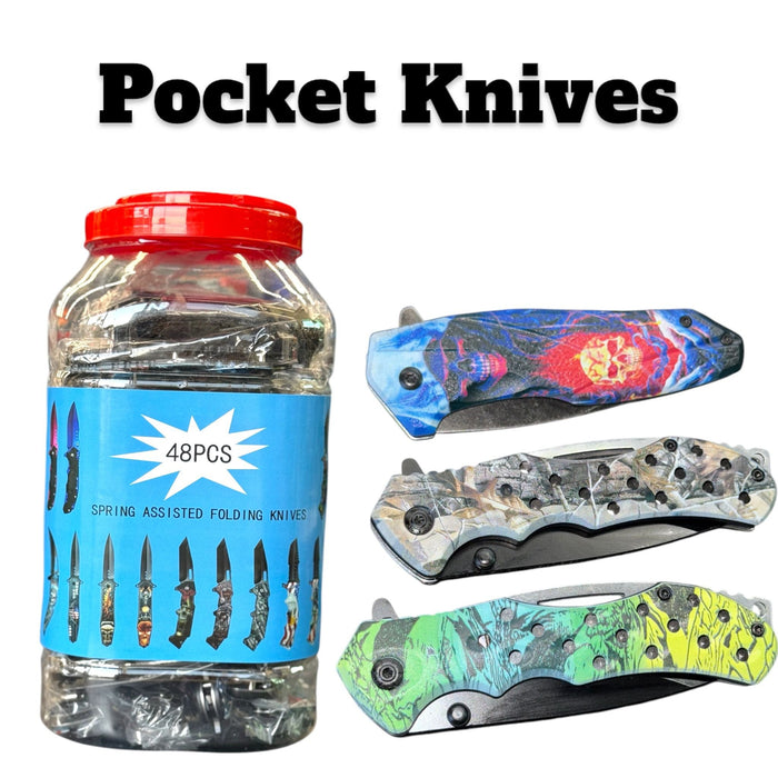 Folding Knives Jar- 48ct - Personal Use SoCAL Distro LLC wholesale supplier A1 main