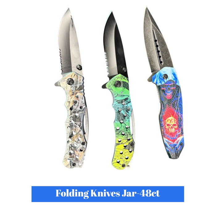 Folding Knives Jar- 48ct - Personal Use SoCAL Distro LLC wholesale supplier A1 main