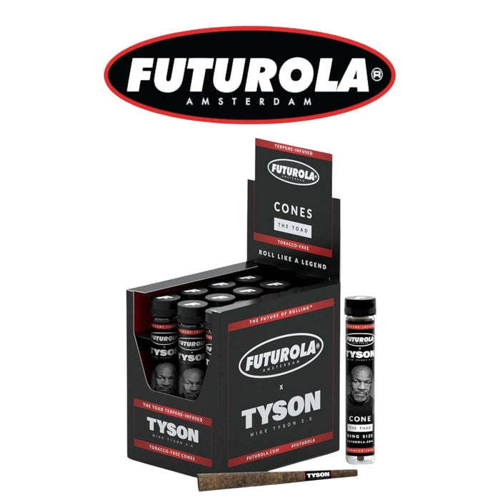 Futurola Tyson Cones- Toad Red 12ct - Rolling Papers Tyson wholesale supplier A1 main