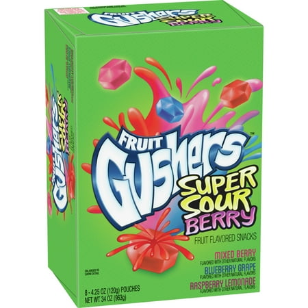 Gushers Super Sour Berry Fruit Flavored Snacks 8 Pack Gluten Free 4.25 Ounce - My Store wholesale supplier A1 main