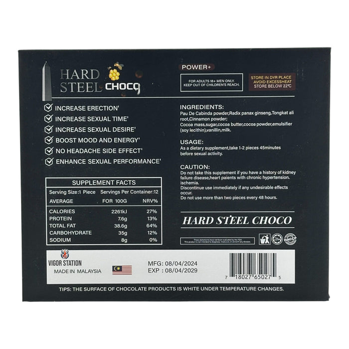 Hard Steel Choco – 12 Pieces - Chocolate Hard Steel wholesale supplier A1 main