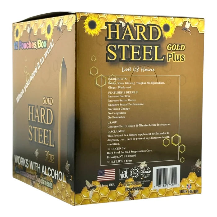 Hard Steel Plus Honey – 12 Pack Tubes - Vitalhoneyus wholesale supplier A1 main
