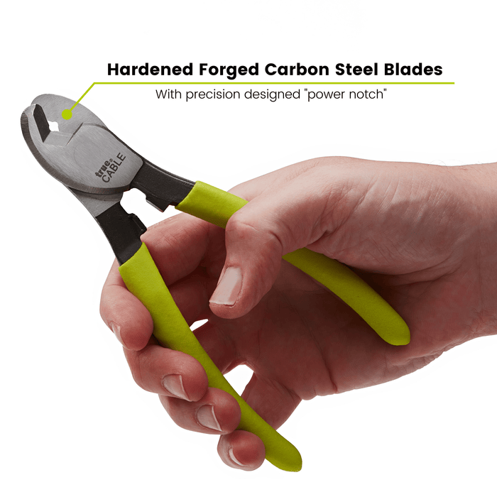 trueCUT has Hardened Forged Carbon Steel Blades With a Precision Designed 'Power Notch'.