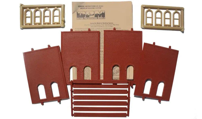 HO DPM Two-Story Arched 2-Lower Window 30110
