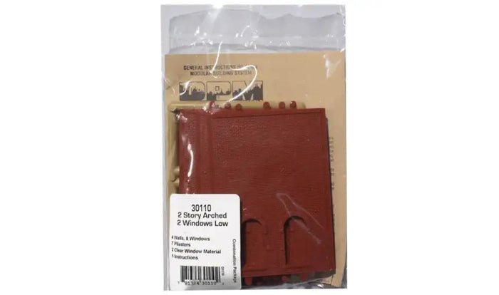 HO DPM Two-Story Arched 2-Lower Window 30110