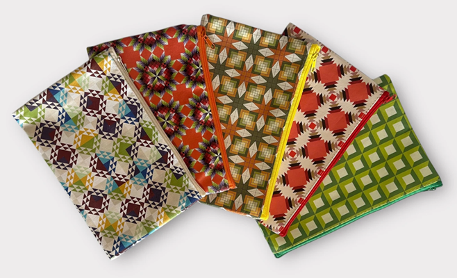 Hot Blocks Pencil Pouches - Set of 5