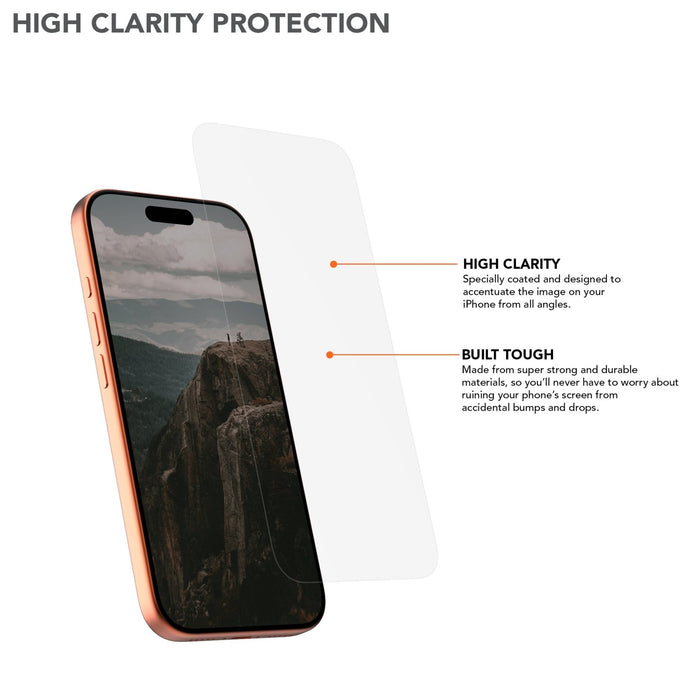 iPhone 17 Pro Tempered Glass Screen Protector with High Clarity Protection