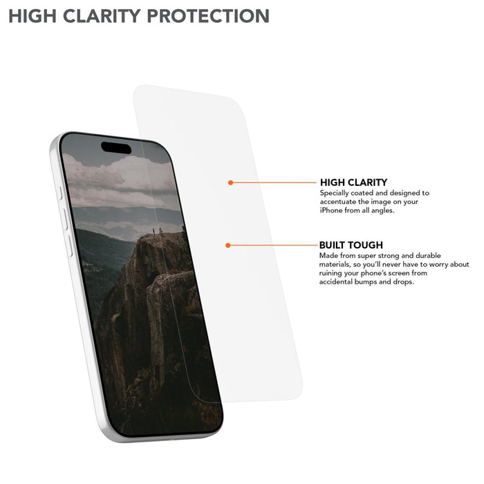 iPhone 17 Tempered Glass Screen Protector with High Clarity Protection