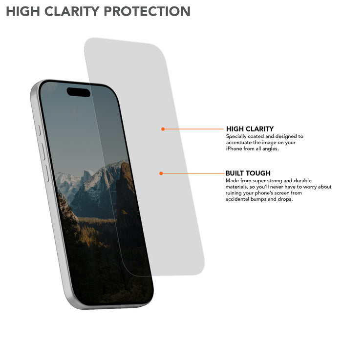 iPhone 18 Pro Tempered Glass Screen Protector with High Clarity Protection