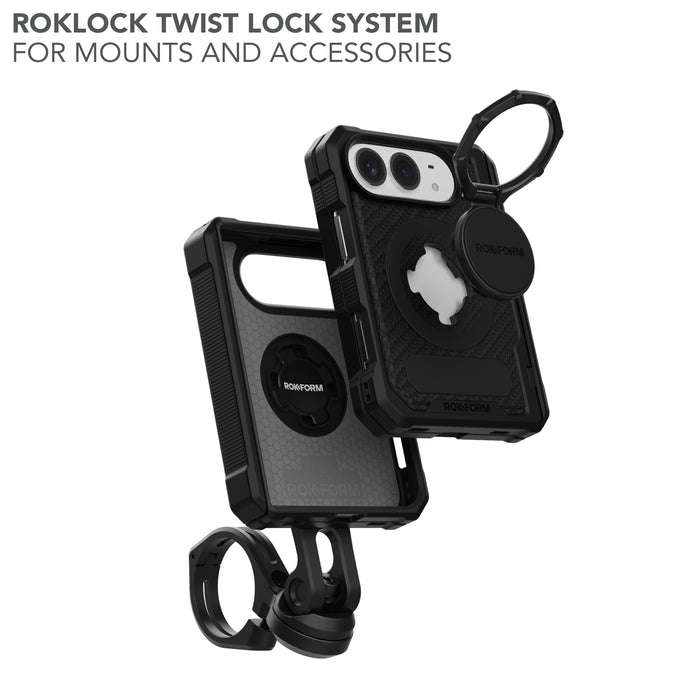 Roklock mounting capabilities of the iPhone Duo Rugged Case
