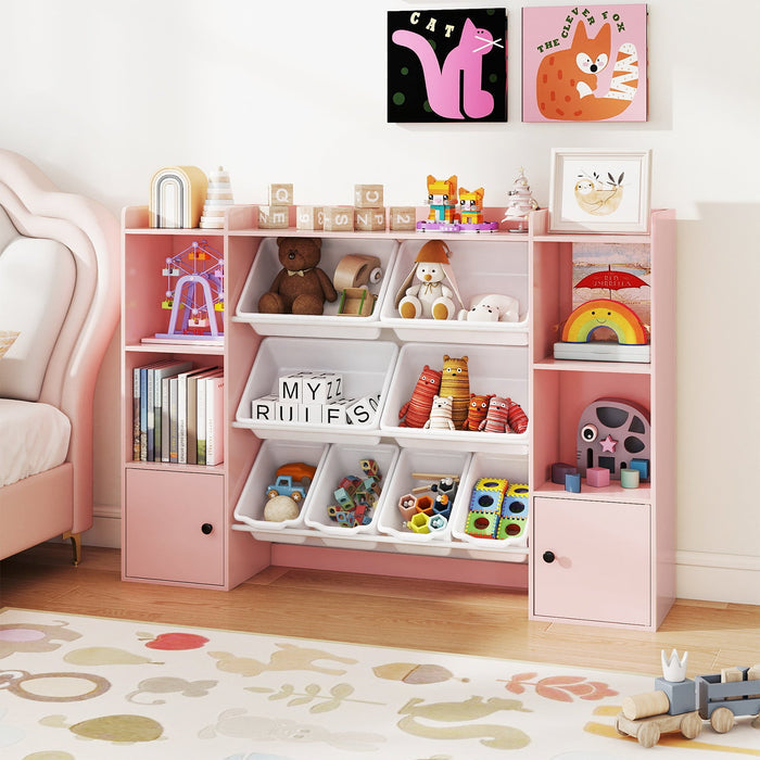 Kids Toy Storage Organizer with Bins & Bookshelf