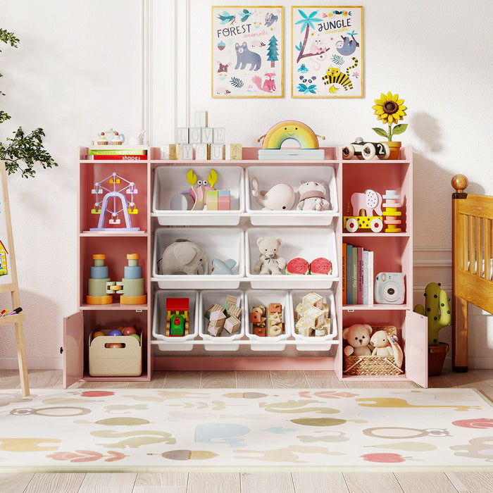 Kids Toy Storage Organizer with Bins & Bookshelf
