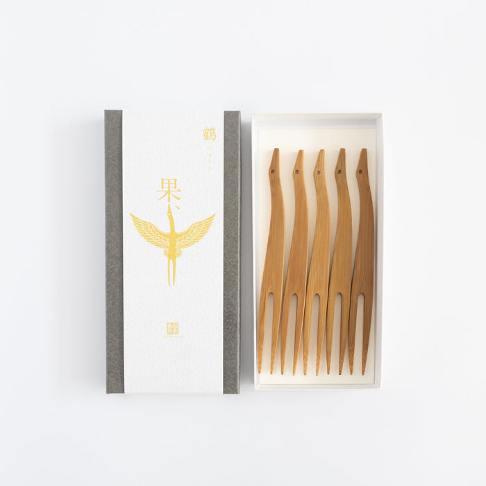 Kosuga Bamboo Dessert Forks (Sets of 5) | Tortoise General Store