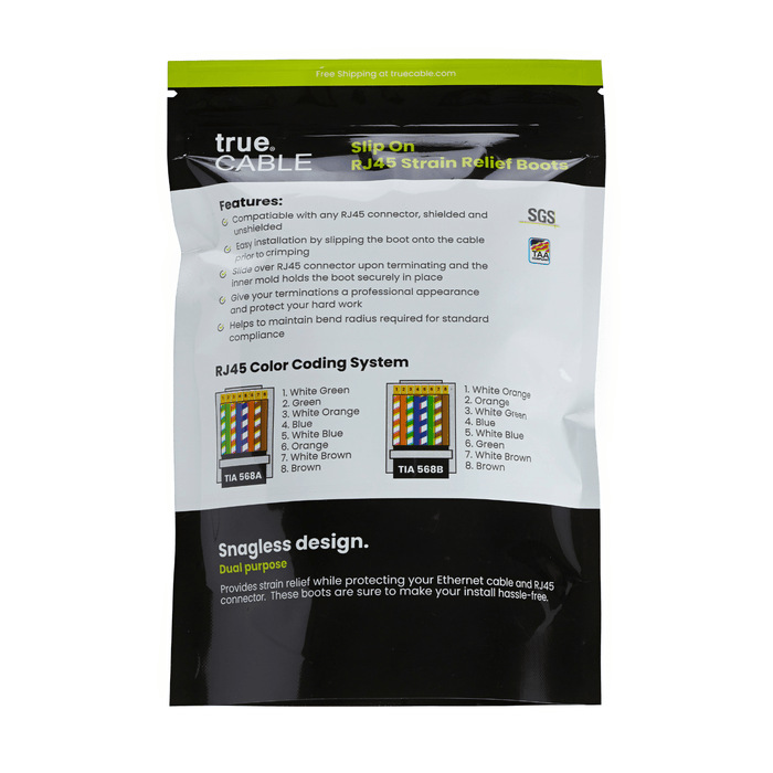 Slip On RJ45 Strain Relief Boot | Large | 100pc | Packaging Back