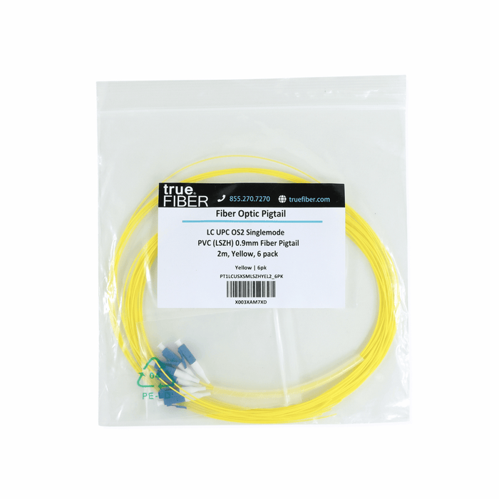LC UPC Simplex Fiber Pigtail OS2 | SM LSZH - 6 PACK