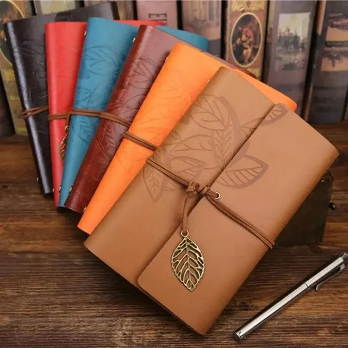 Leaf Embossed Leather Journal