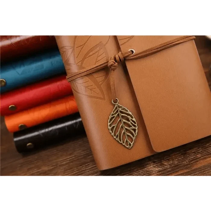 Leaf Embossed Leather Journal