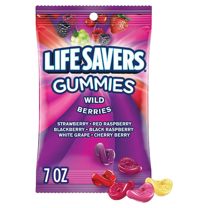 Lifesavers Gummies 7oz Bag - Wild Berries - 12ct Box - Candy Lifesavers wholesale supplier A1 main