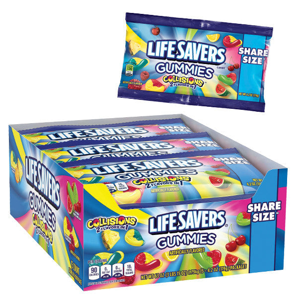 LifeSavers Gummies Share Size - Collisions - 15ct Display Box - Candy Life Savers wholesale supplier A1 main