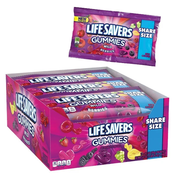 LifeSavers Gummies Share Size - Wild Berries - 15ct Display Box - Candy Lifesavers wholesale supplier A1 main