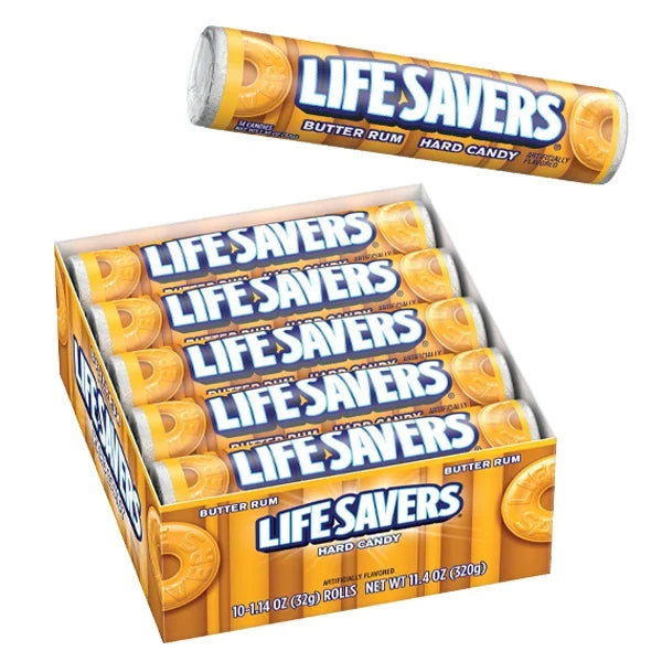 LifeSavers Rolls - Butter Rum - 20ct Display Box - Candy Lifesavers wholesale supplier A1 main