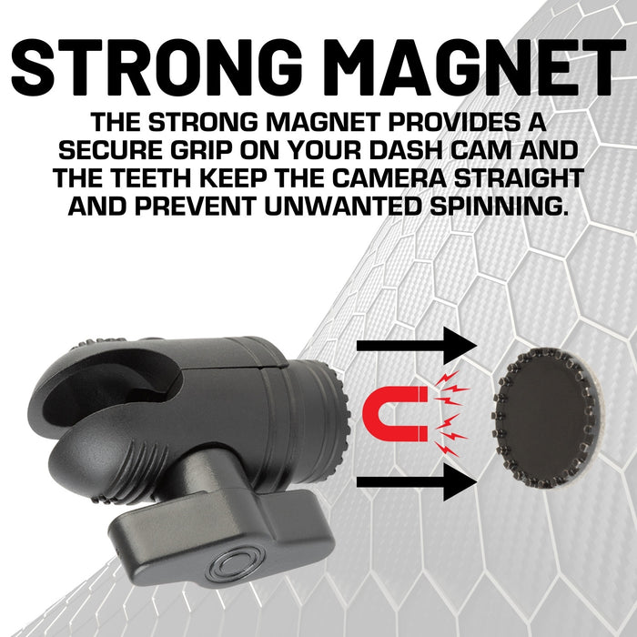 Magnetic Dash Camera Adapter with 20mm Connector End Nubby Edition