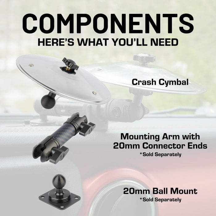 Mini Drum Crash Cymbal Attachment with 20mm Ball