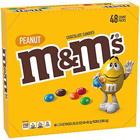 M&M's Peanut Chocolate Candies, 1.74 Oz, Box of 48 - My Store wholesale supplier A1 main