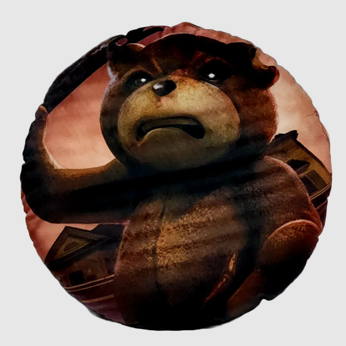 Custom pillow featuring the mischievous Naughty Bear from the game Dead by Daylight.