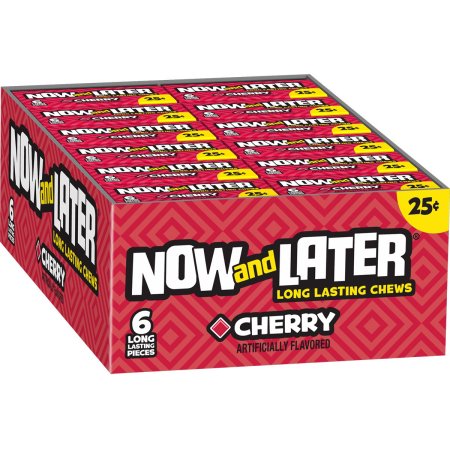 Now and Later Original Cherry Taffy Candy 0.93oz (Box of 24) - My Store wholesale supplier A1 main