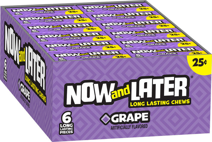 Now and Later Original Grape Taffy Chewy Candy 0.93oz (Box of 24) - My Store wholesale supplier A1 main