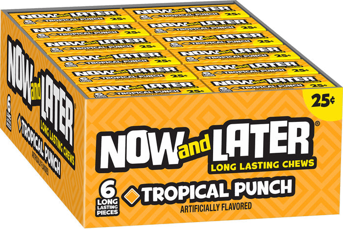 Now and Later Original Tropical Fruit Punch Taffy Chews Candy 0.93oz (Box of 24) - My Store wholesale supplier A1 main