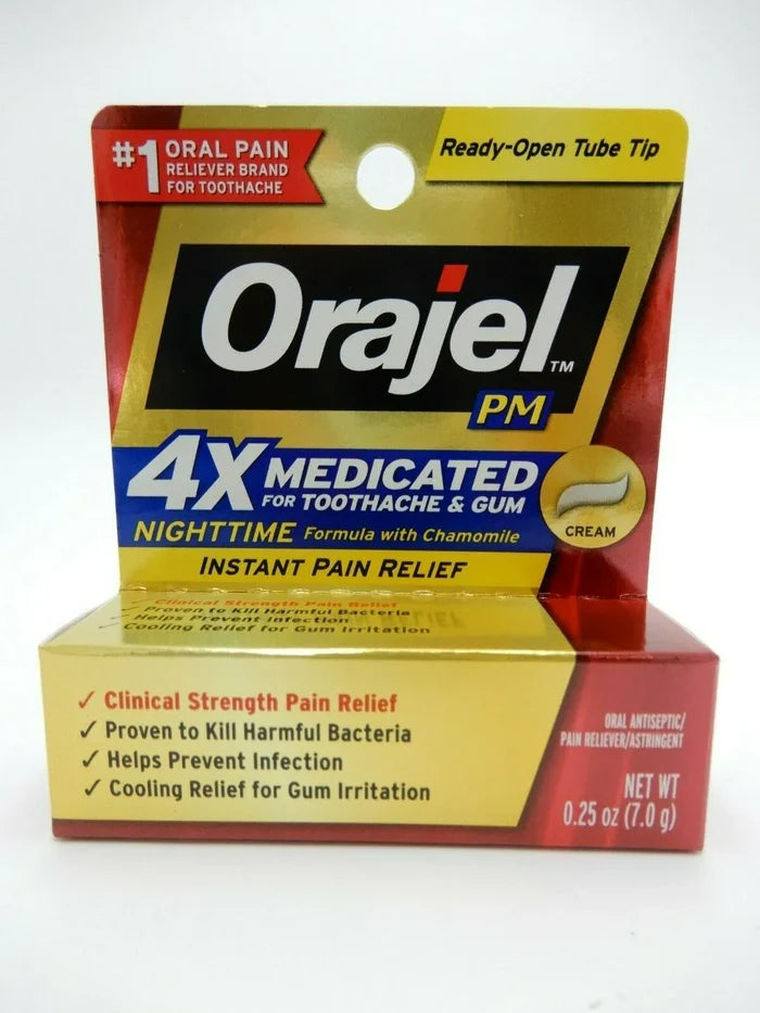 Orajel 4X Medicated PM For Toothache and Gum Cream - 0.25oz/24pk - Medicine A1 WHOLESALE LLC wholesale supplier A1 main
