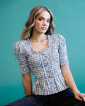 Oxford Top — Smocked Peplum Blouse