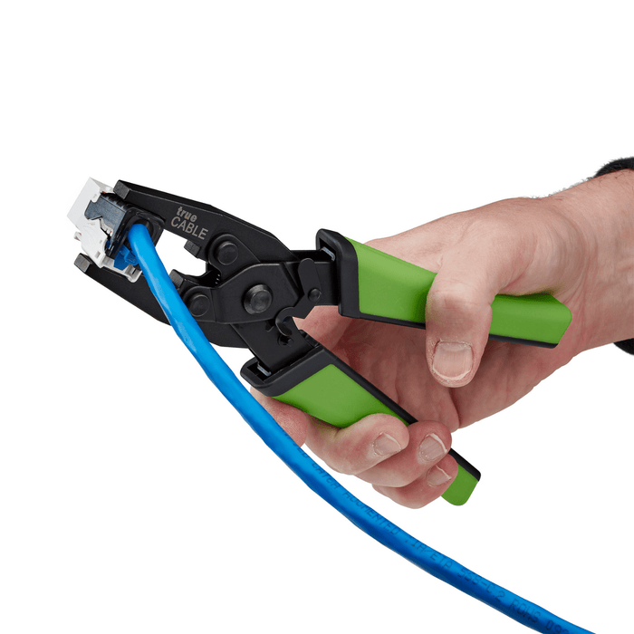 trueCABLE Parallel Crimping Tool Keystone Jack In Use