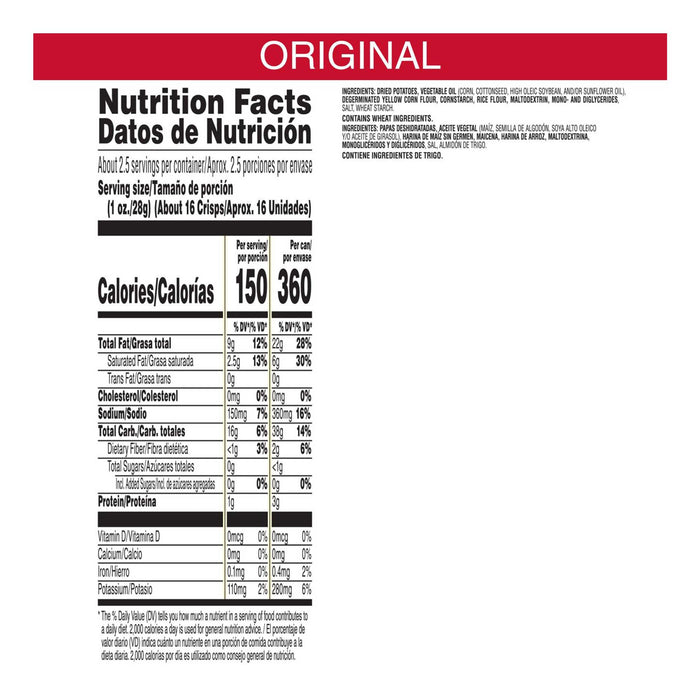Pringles Original Potato Crisps — 2.5 oz Grab n' Go, 12 Count | Bulk & Wholesale - Chips & Snacks Pringles wholesale supplier A1 main