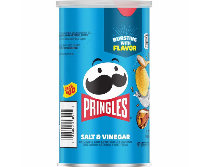 Pringles Salt & Vinegar Potato Crisps — Grab n' Go 2.5 oz Cans | Bulk & Wholesale - Chips & Snacks Pringles wholesale supplier A1 main
