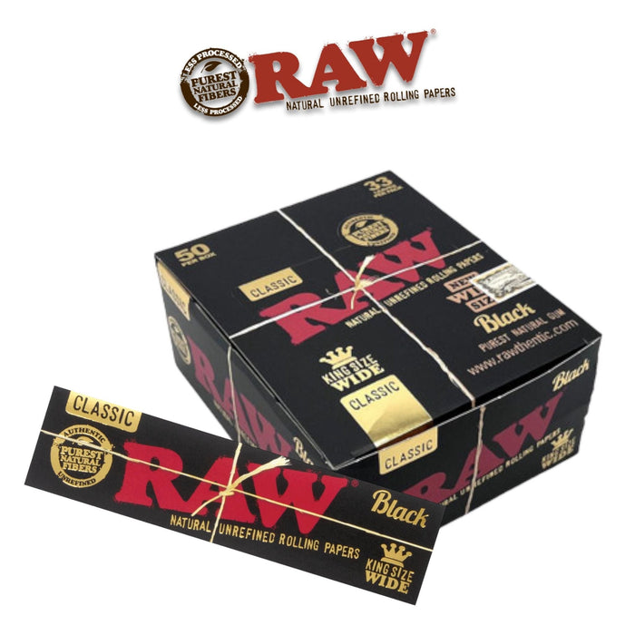 Raw Black Classic Papers King WIDE- 50ct - Rolling Papers Raw wholesale supplier A1 main