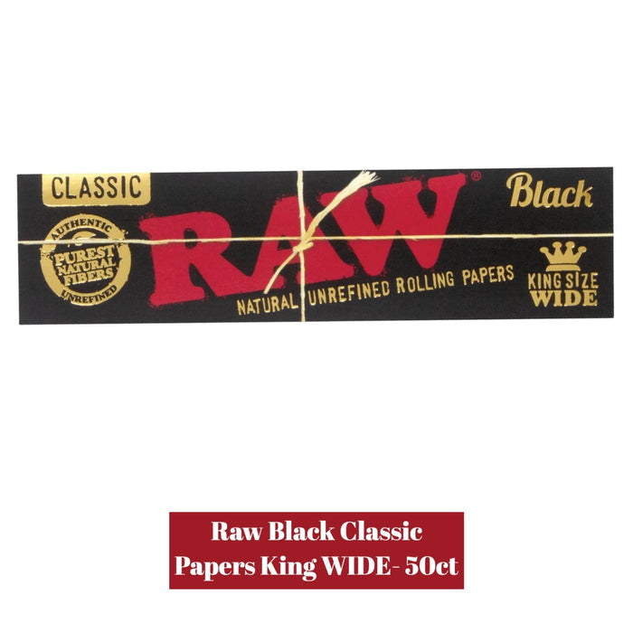 Raw Black Classic Papers King WIDE- 50ct - Rolling Papers Raw wholesale supplier A1 main