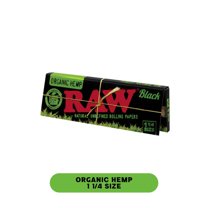 Raw Black Organic Papers 1 1/4- 24ct - Rolling Papers Raw wholesale supplier A1 main