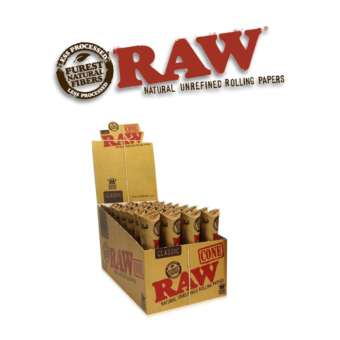 Raw Classic Cone Display King 3pk- 32ct Display - Rolling Papers Raw wholesale supplier A1 main