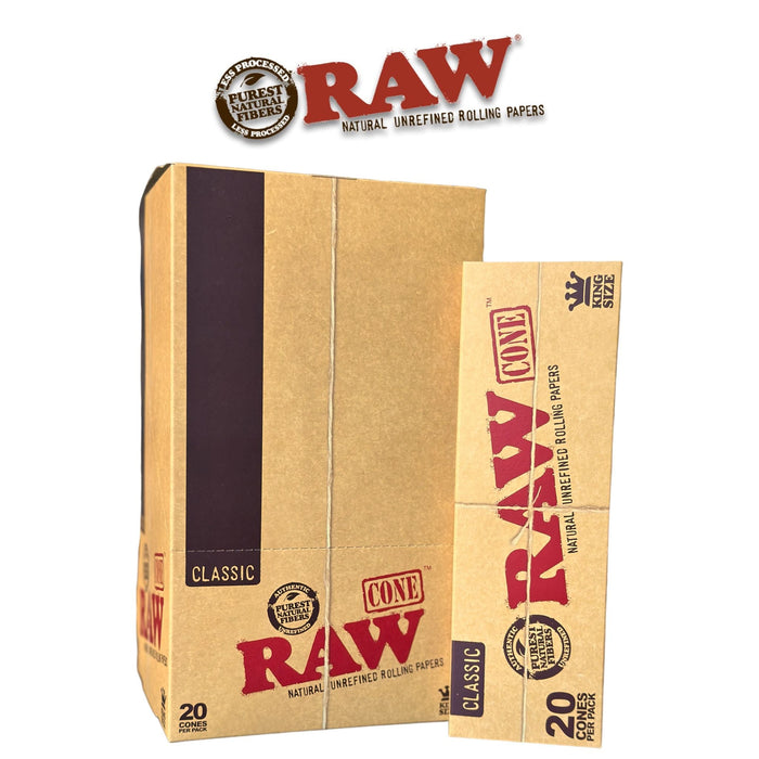 Raw Classic Cone KING 20pk-12ct - Rolling Papers Raw wholesale supplier A1 main