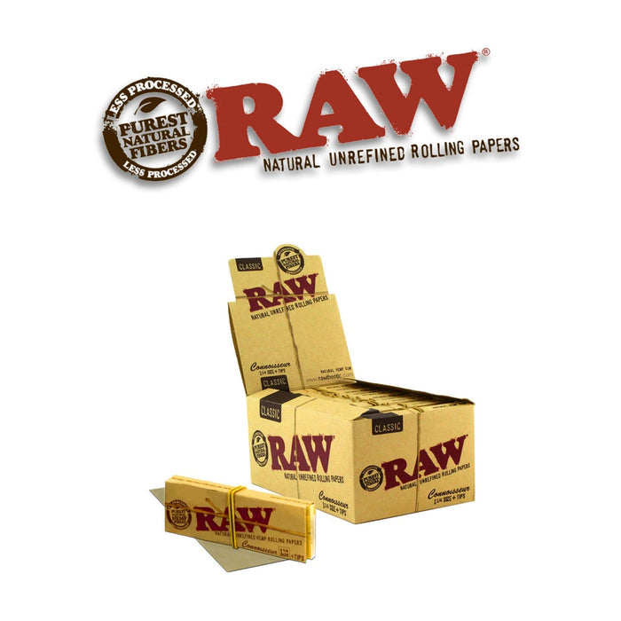Raw Classic Connoisseur 1 1/4 Size Papers+Tips-24ct - Rolling Papers Raw wholesale supplier A1 main
