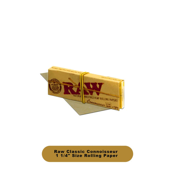 Raw Classic Connoisseur 1 1/4 Size Papers+Tips-24ct - Rolling Papers Raw wholesale supplier A1 main