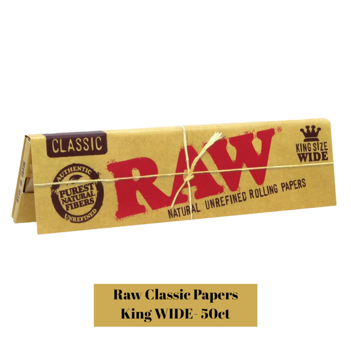 Raw Classic Papers King WIDE- 50ct - Rolling Papers Raw wholesale supplier A1 main