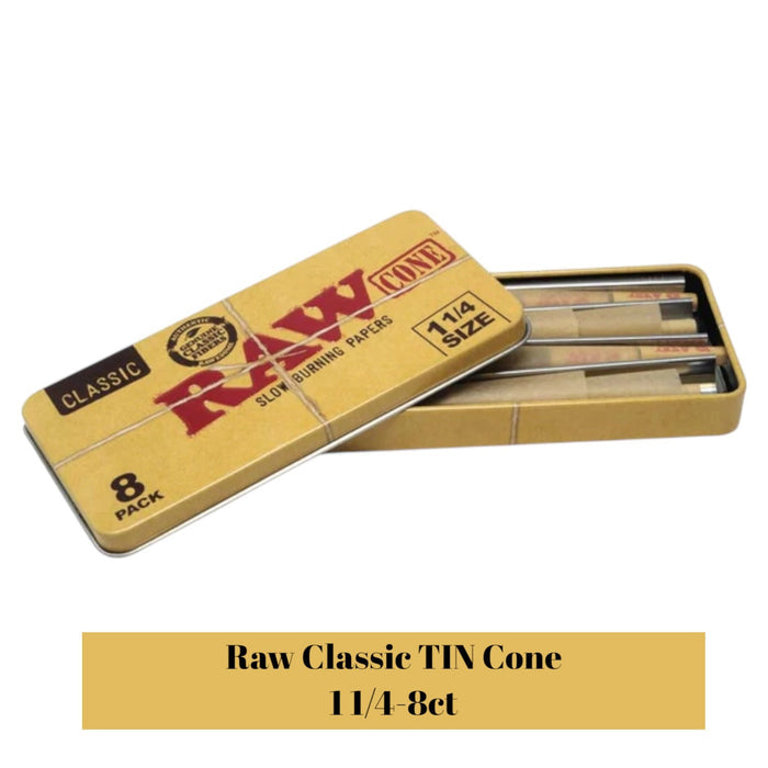 Raw Classic TIN Cone 1 1/4-8ct - Rolling Papers Raw wholesale supplier A1 main