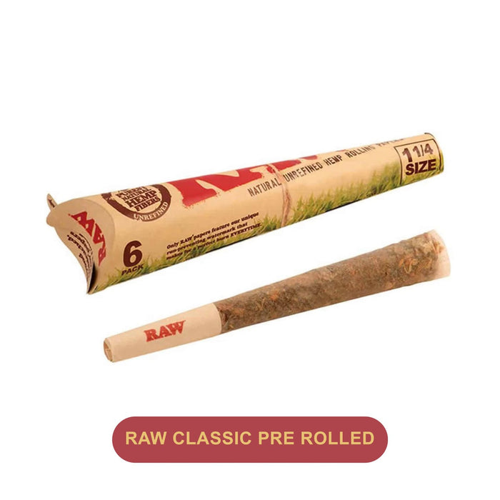 Raw Cones Pre-Rolled Classic 1 1/4 Size 6pack- 32ct - Rolling Papers Raw wholesale supplier A1 main