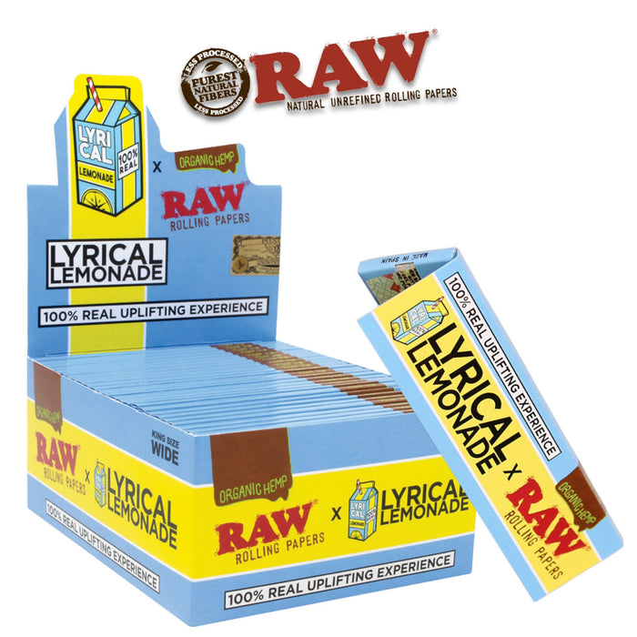Raw Lyrical Lemonade Organic Papers KING WIDE-24ct - Rolling Papers Raw wholesale supplier A1 main